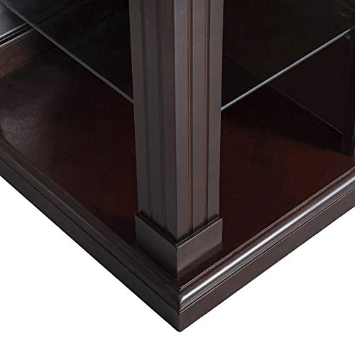 CHADIOR TV Stand for Up to 55\" Entertainment Center for Flat Screen with Tempered Glass Storage Shelves for Living Room, Walnut - Thumbnail 5
