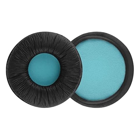 MDR-V55 Earpads Replacement Protein Wrinkle PU Ear Pads Cushions Cover Repair Parts Compatible with Sony MDR-V55 V500DJ, Somic E95, MDR-7502 MDR-V500 Headphones (Black+Blue) Cover