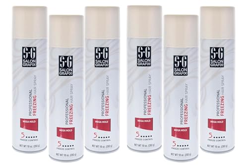 Salon Grafix Hairspray Freezing Mega Hold 10 Ounce (295ml) (6 Pack)