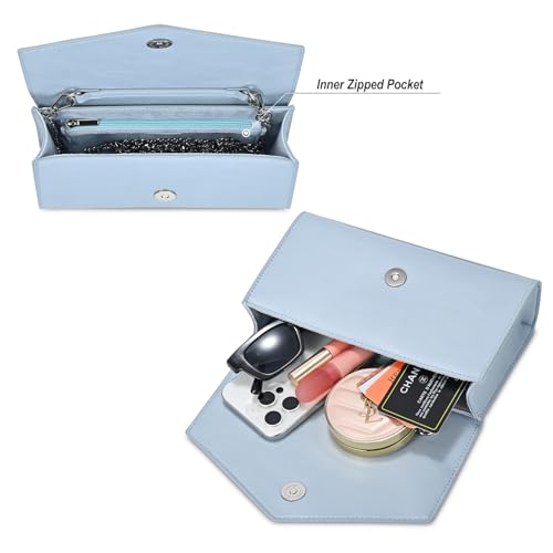 Image of GM LIKKIE Clutch Purses for Women, Evening Crossbody Envelope Handbags | GM LIKKIE Small Faux Leather Shoulder Bag for party, wedding, cocktail and formal date night occasions
