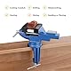 SWAWIS Schraubstock Klemmbar, Breite der Backe: 70 mm,360° Schraubstock Drehbar, Kann zur Befestigung von Teilen wie Ho lz und Metall, Blau