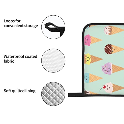 4Pcs Oven Mitts And Pot Holders Sets,Ice Cream Cones,Kitchen Oven Glove High Heat Resistant 500 Degree Oven Mitts And Pot Holder,Surface Safe For Baking,Cooking,Bbq #TOP4