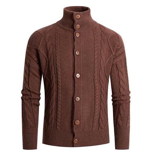 JEKE-DG Men's Casual Regular Fit Cardigan Sweater Knitted Solid Thick Warm Sweater Button Down Soft Solid Sweaters2