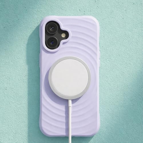 Image of amazon basics Shockproof Case for iPhone 17 | Ripple Pattern | Camera Protection | Protective Cover with Enhanced Grip & Wireless Charging Support - Light Purple