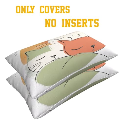 Douce housse de coussin le chat 50x80 cm pour lit chaleureux