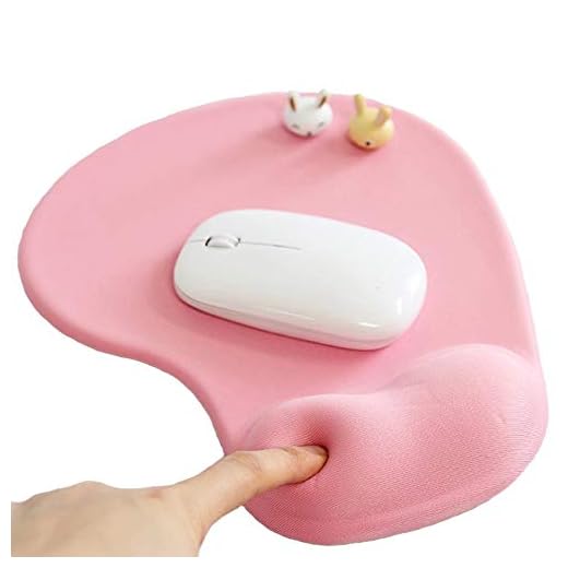 Office Mousepad with Gel Wrist Support - Ergonomic Gaming Desktop Mouse Pad Wrist Rest - Design Gamepad Mat Rubber Base for Laptop Computer (01Pink)