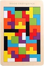 LandVK Mini Travel Wooden Jigsaw Puzzle Game for Kids, Creative Educational Intelligence Brain Games for Kids of 3 to 6 Years, Russian Puzzle Block