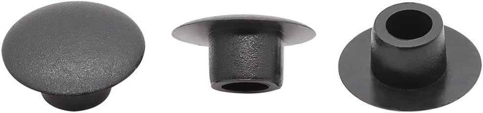 Glvaner 100 pcs 5mm Black Plastic Hole Plugs, 5/32 inch Cabinet Hole Plugs, Screw Caps Cover, Button Top, Furniture, Cabinet, Shelf, Panel Hole Plugs