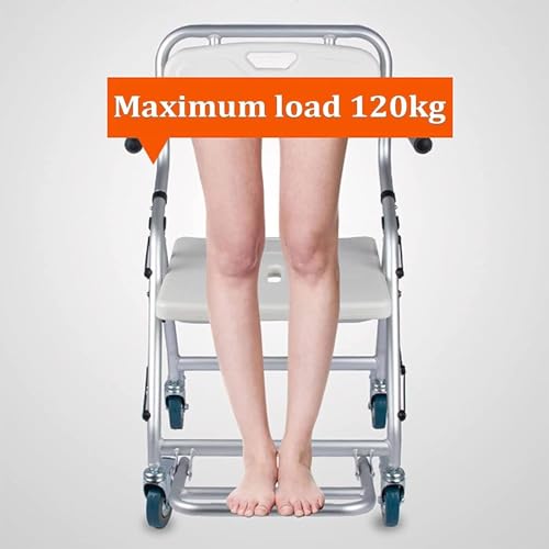 Evita caídas: silla de ducha con ruedas y reposabrazos para mayores 5