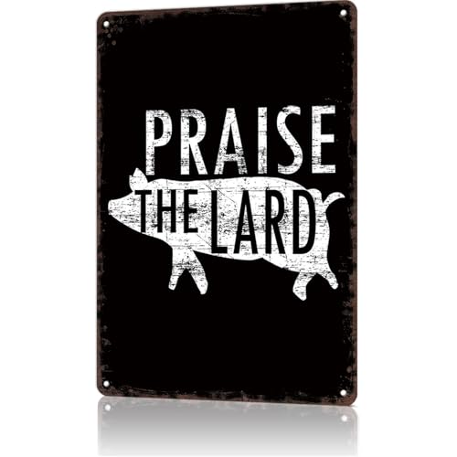Inspirational Quotes Signs Poster 8x12inch Aluminum metal Tin Sign Praise the Lard Pig Wall Art Decoration Painting For Home Room Office Decor