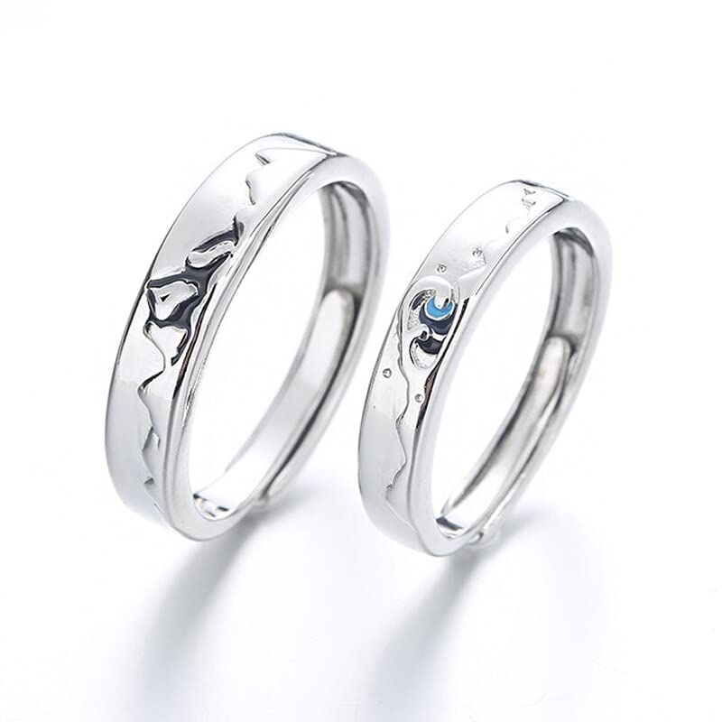 Fashion Exquisito Rings de Color Dorado para Mujeres Personalidad Simple Romántica Eternidad Anillo de Parejas Regalos de Boda Resonable, Negro, OZZKI, Blanco, Reacio