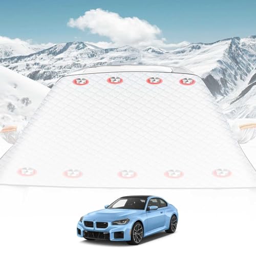 に適合する BMW 1/2/3/4/5/7 シリーズ X1 X2 X3 X4 X5 X6 X7 フロントガラス 凍結防止シート カーフロントカバー 車用凍結防止カバー 多層 厚手 綿で防水防寒機能を持ち 防水 防風 防塵 車用 サンシェード 車窓日よけ 遮