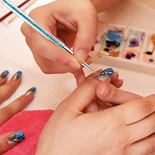 Owill Nail Art Brushes Function Nail Brush For Dotting Drawing Painting Tools Liner Design Nail Art With Glitter Handle Nail Polish Brushes #TOP6