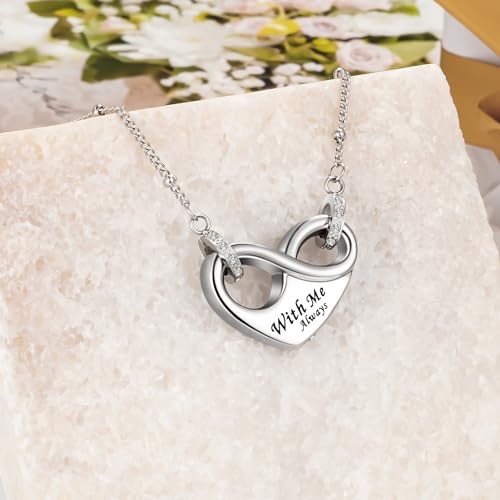 Dletay Infinity Cremation Urn Necklace for Ashes Heart Ash Necklace for Women Memorial Cremation Jewelry Ash Holder4