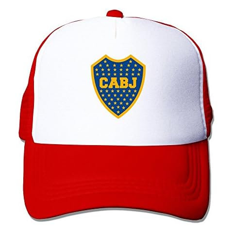Feruch Latest Adult Unisex Escudo Del Club Atletico Boca Juniors 100% Nylon Mesh Caps One Size Fits Most Adjustable Sport Hat Red Cover