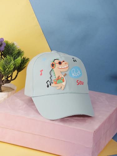 Image of PASSION PETALS Summer Dino Rockstar Baseball Cap for Kids Boys and Girls 2-4Years