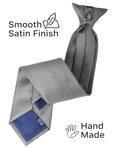 Image of boxed-gifts Clip on Ties for Men - Premium Black Solid Color Clip on Tie