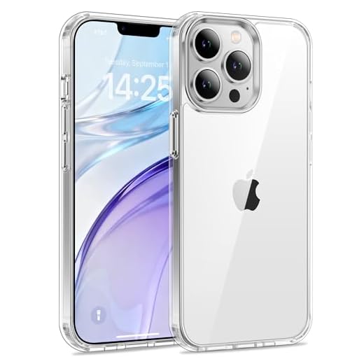 USLAI Case for iPhone 13 Pro Max, Anti-Yellowing, Crystal Clear Back, Shockproof & Military‑Grade Drop Protection - Transparent
