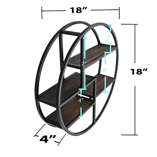 4 Tier Black Round Floating Shelves, Abn5E094S-Blk #TOP3