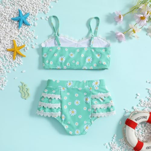 Little Girls Two Pieces Swimsuits Cute Ruffle Bikini Set Hawaiian Beach Sport Bathing Suit Set Pool Swimwear2