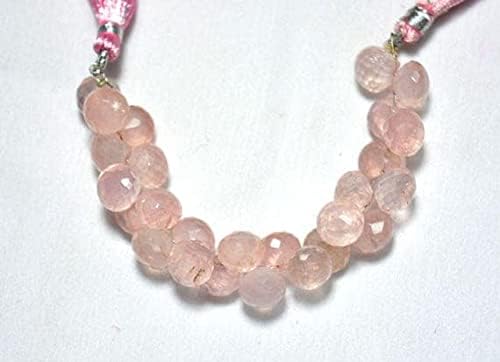 Quartz rose facetté perles de qualité gemme en oignon pour bijoux de luxe - 4
