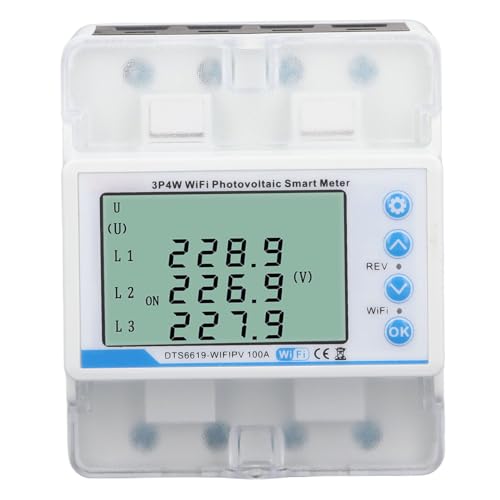 Contatore di Energia Intelligente WIFI, Contatore Intelligente Fotovoltaico 3P 4W Interruttore Per Monitoraggio Energia Intelligente, 60-300 V 100a Misurazione Bidirezionale Dispositivo di Protezione