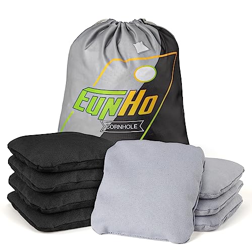 EunHo Dual Sided Cornhole Bags Regulation Set of 8 Professional Cornhole Bean Bags Slick and Stick for Tossing Game-All Weather