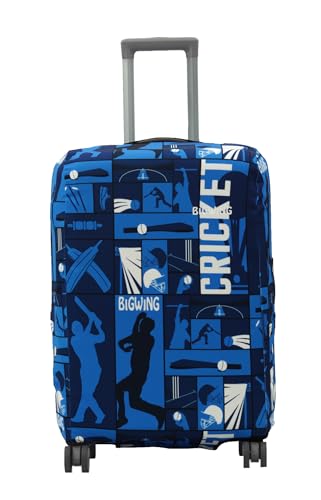 Image of BIGWING Protective Cover in Polyester Fabric with Cricket Print for | 24' Inch 65 cm Medium Size | Hard Luggage Trolley Bag Cover (Fits Only On Fiber -Plastic Trolley Bag)