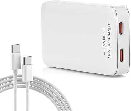 65W Flat Wall Chargers, Ultra Thin USB-A Dual Port Fast-Charging Compatible with All iPhone and Samsung Galaxy Phone Models, Folding Plug Power Adapter Fast Charging Kit