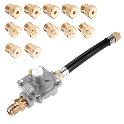 Lemfema Natural Gas/Propane Grill Conversion Kits, Pressure Regulator Valve with Orifice Nozzle, Compatible with Weber Genesis and Genesis II