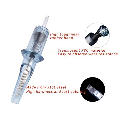 Yilong Disposable Cartridge Tattoo Needles #10 Bugpin Long Taper 20Pcs (5Rl) #TOP3