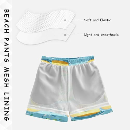 Pigsaly Boys Swim Trunks Crocodile Ducks Boys Board Shorts Swimsuit Swimwear Summer Bathing Suit 4T Multicolor4