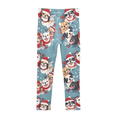 Girls Leggings Dogs with Christmas Scarf and Hat Toddler Girls Clothes Leggings for Girls Toddler Girls Leggings 3-4T2