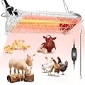 Chtoocy Brooder Heater for 30 Chicks Or Ducklings,7.86ft Cord Brooder Heating Plate & Heat Lamp Chicken Coop House with Adjustable Temp & Hanging Height for Livestock Pet Supplies (Sliver)