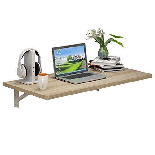 Table pliante murale bois et support métal design minimaliste