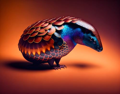 Poster pangolin surréaliste SERENDIPITP œuvre d'art mystique toile