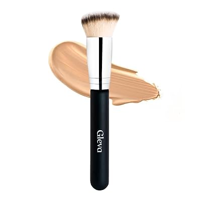 Gleva Angled Foundation Makeup Brush, Contour Brush for Bronzer Liquid Foundation Cream Powder Blending Buffing, Nose Co