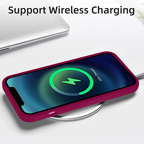 Image of LIRAMARK Liquid Silicone Soft Back Cover Case for Apple iPhone 13 Mini (5.4 Inch) (Wine)