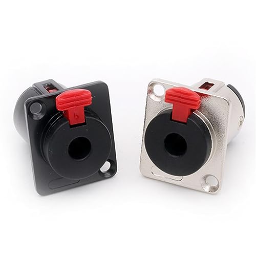 Conector Jack 6.35 mm TRS hembra de 1/4 pulgadas para cable de micrófono y chasis 2