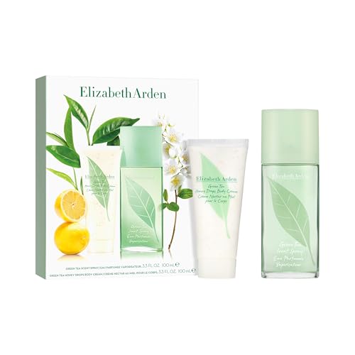 Elizabeth Arden - Green Tea Set de 2 Piezas, Scent Spray y Crema Corporal Honey Drops, Dúo Refrescante e Hidratante para una Piel Suave y Perfumada