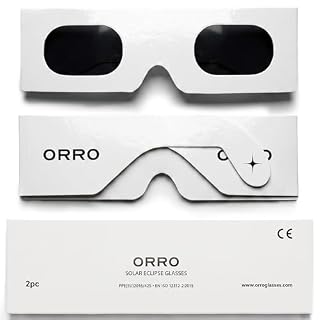 ORRO lunettes d’éclipse blanches, monture haute de 45 mm