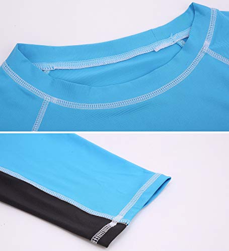 Swim Shirts For Men Upf 50+ Uv Sun Protection Rashguard Long Sleeve Outdoor T-Shirt For Running,Fishing,Hiking,Workout Sky Blue L #TOP3