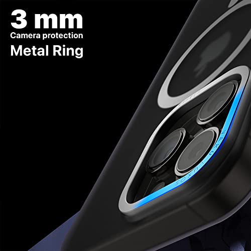 Image of eller sante SAN MagPro Frosted for iPhone 14 Pro Case Cover, 6 Feet Drop Protection, Shockproof, Scratch Resistant, Slim, Thin, Compatible with iPhone 14 Pro MagSafe Back Cover - Black