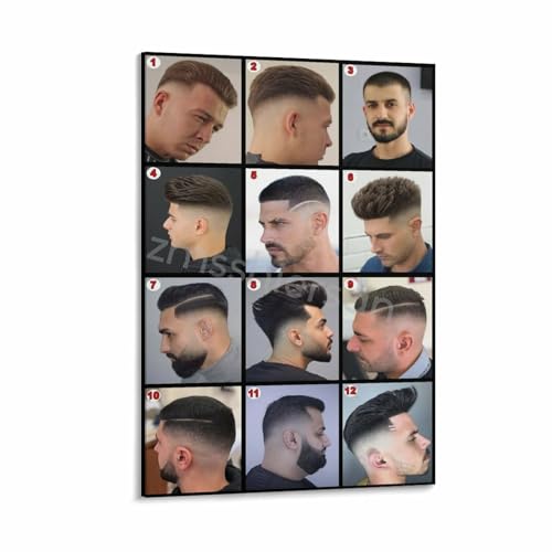Men's Braided Hair Poster Men's Hairstyle Art (8) Canvas for