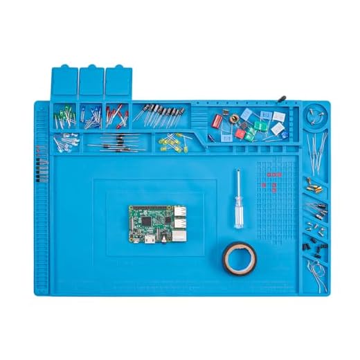 Elikliv Digital Microscope Soldering Mat, Heat Resistant 932°F Silicone Soldering Pad, Large Anti Static Magnetic Electronic Repair Work Mat for BGA and Gun Soldering Iron Repair, 17.7'' *11.8 ''