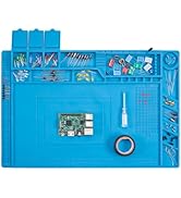 Elikliv Digital Microscope Soldering Mat, Heat Resistant 932°F Silicone Soldering Pad, Large Anti...