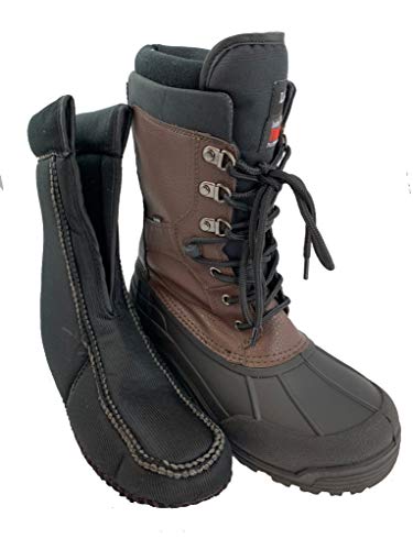 LABO Men's Brown10" Winter Snow Hunting Boots Shoes Waterproof Insulated 108 BROWN-11 - Thumbnail 5