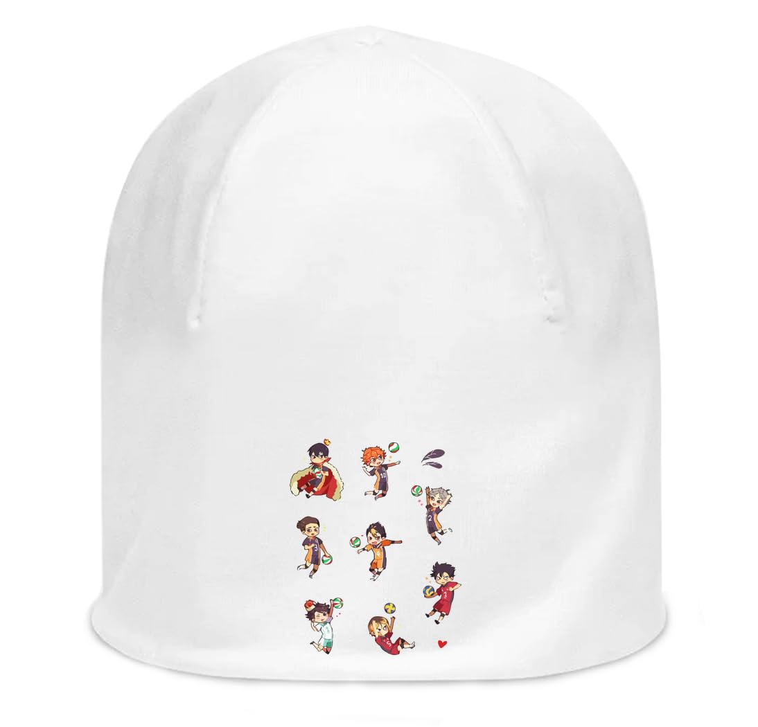 Bonnet blanc coton fin unisexe stretch taille unique couvre chef léger blanc - 3