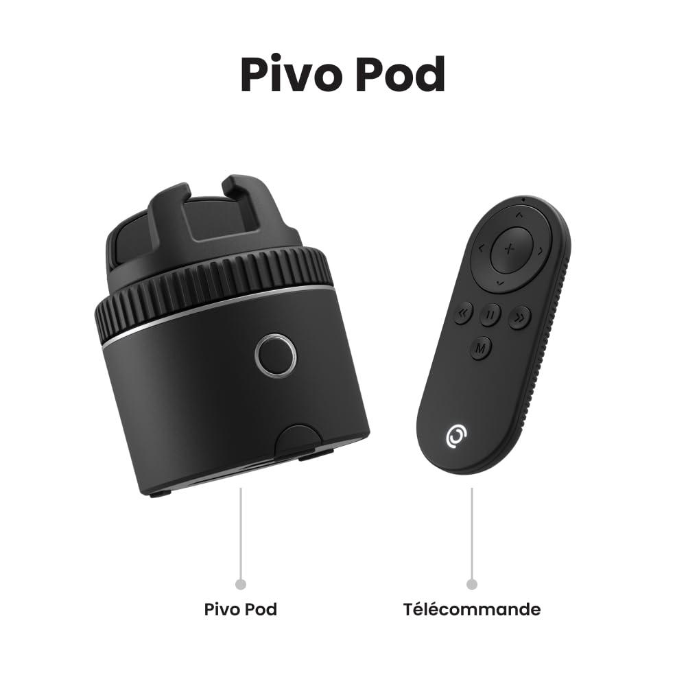 Pivo Équestre Pod Support de Téléphone Intelligent, Suivi Automatique des Chevaux, 6 Vitesses, Rotation à 360° pour Vidéo avec Télécommande (Black)