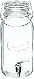 Circleware Knockout Glass Mason Jar Beverage Dispenser with Locking Swing Top Lid Fun Party Home Entertainment Glassware Drink Water Pitcher for, Juice, Punch and Iced Tea, 1 Gallon, Hermetic